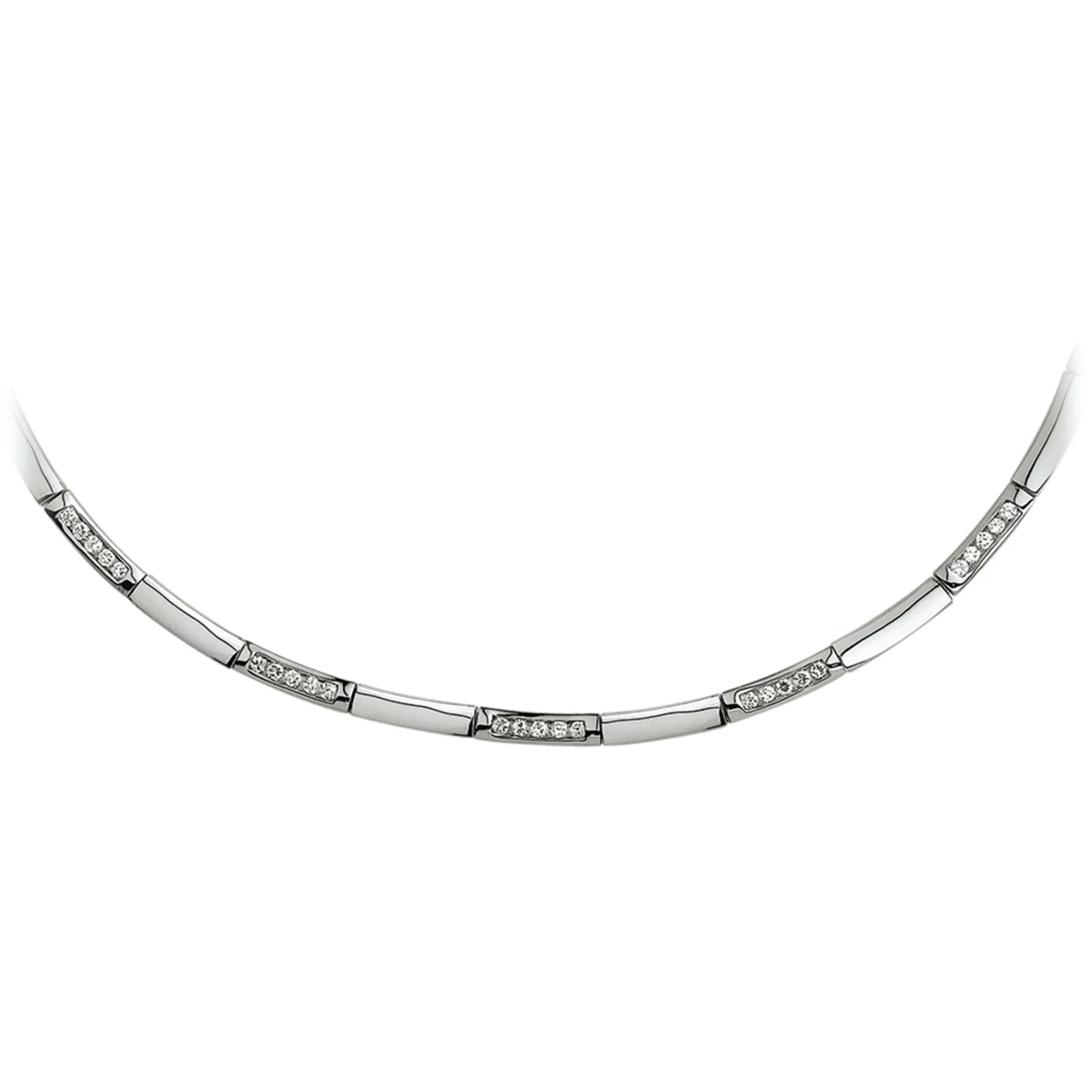 collier zirkonia 4,0 mm 42 + 3 cm zilver gerhodineerd