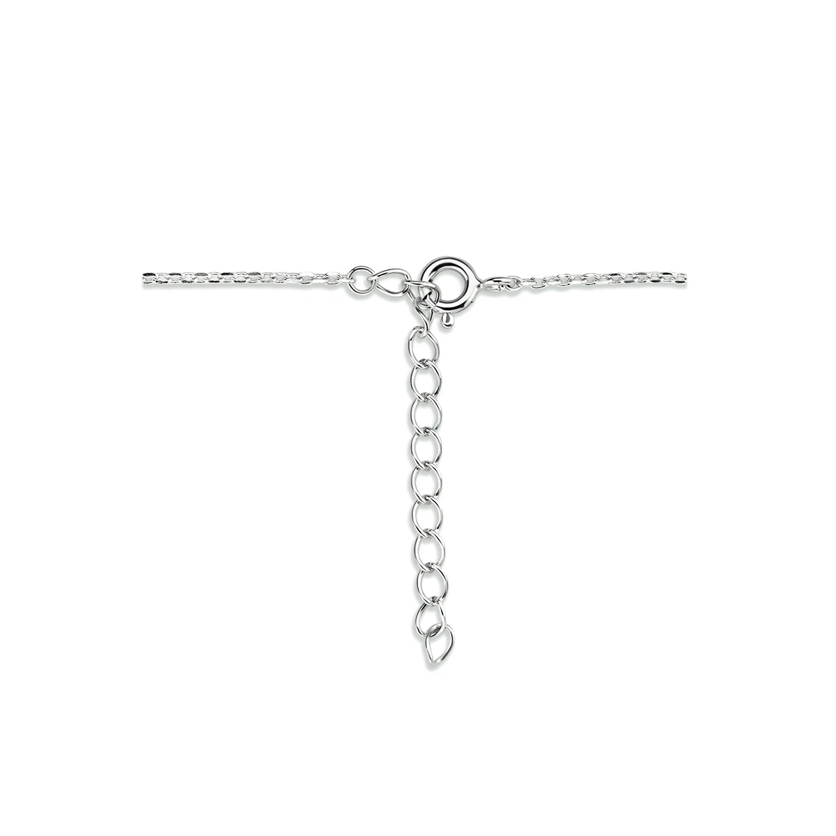 collier zirkonia 41 + 4 cm zilver gerhodineerd