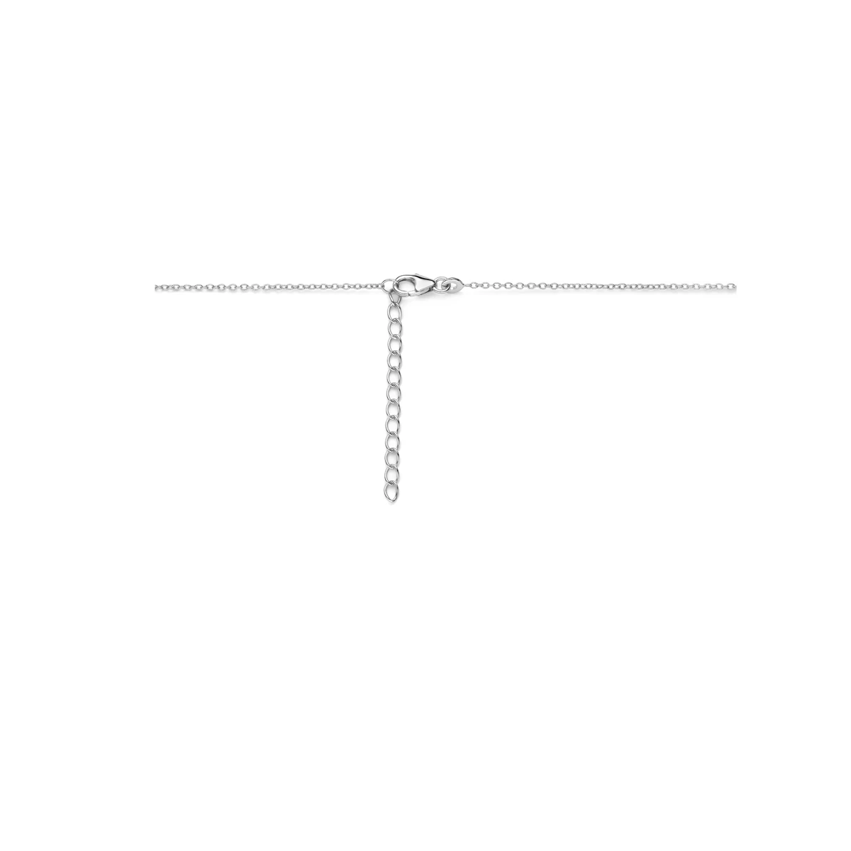 collier zirkonia 41 + 4 cm zilver gerhodineerd