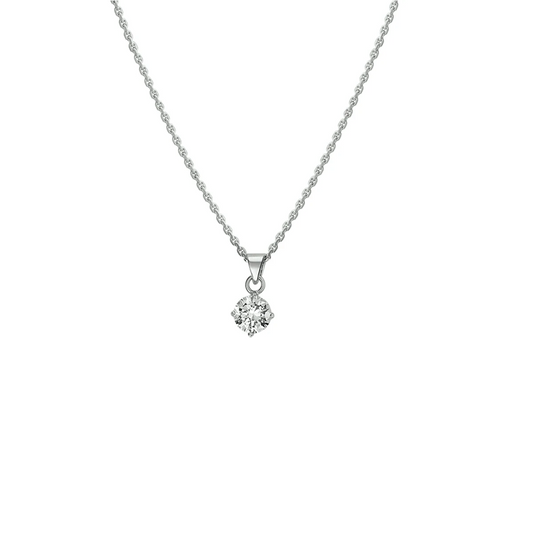 collier zirkonia 41 + 4 cm zilver gerhodineerd