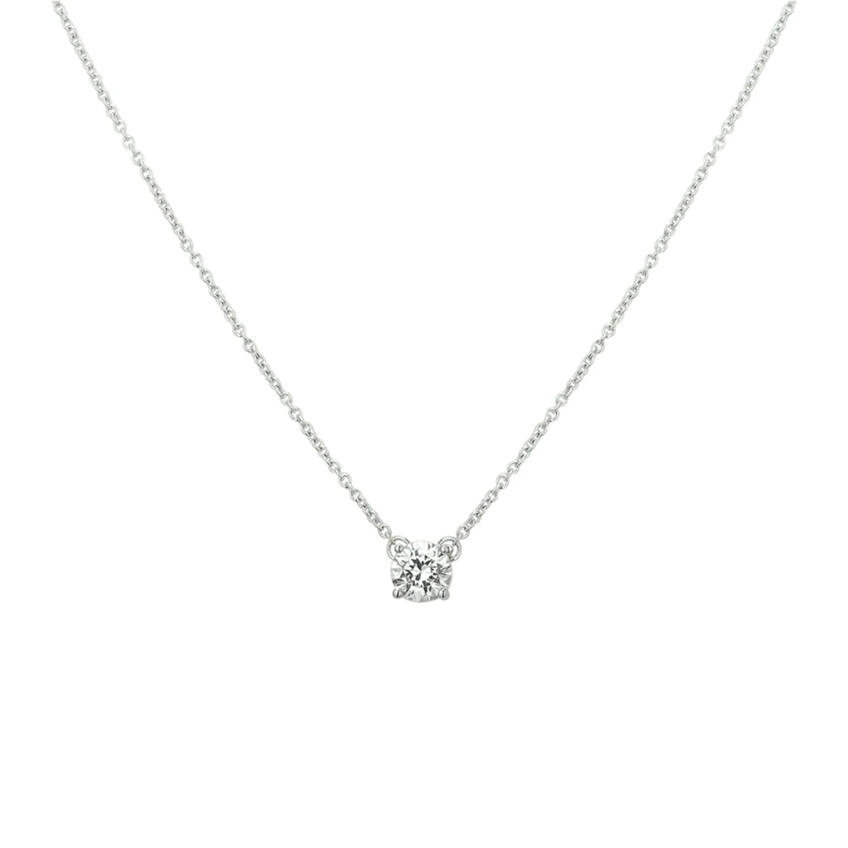 collier zirkonia 41 + 4 cm zilver gerhodineerd