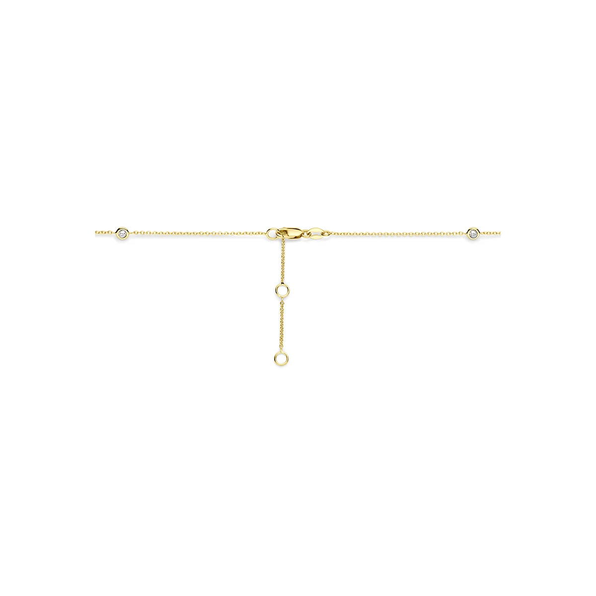 collier zirkonia 41 - 43 - 45 cm 14K geelgoud