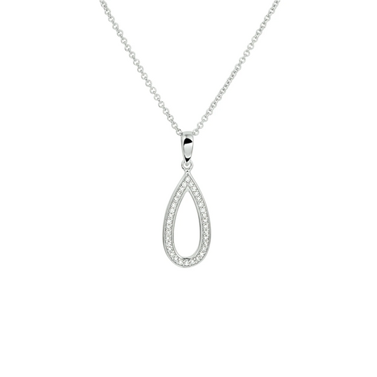 collier zirkonia 42 + 3 cm zilver gerhodineerd
