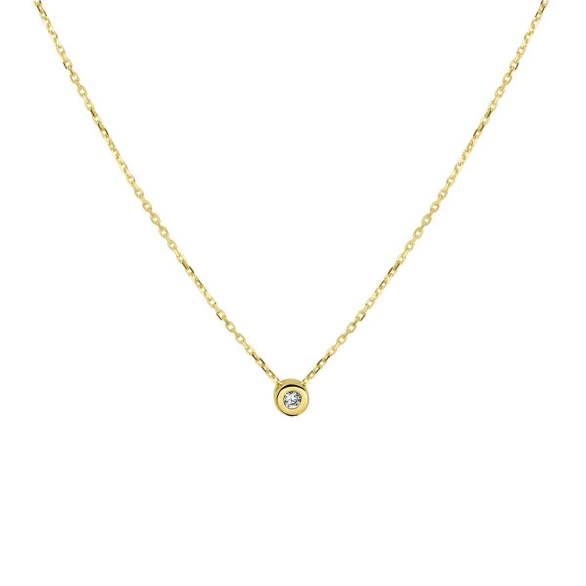 collier zirkonia 42 - 44 - 46 cm 14K geelgoud