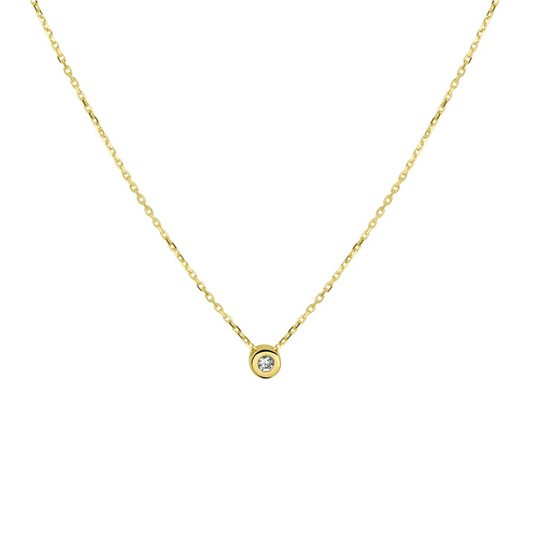 collier zirkonia 42 - 44 - 46 cm 14K geelgoud