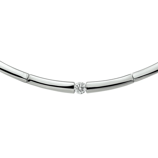 collier zirkonia 5,0 mm 50 cm zilver gerhodineerd