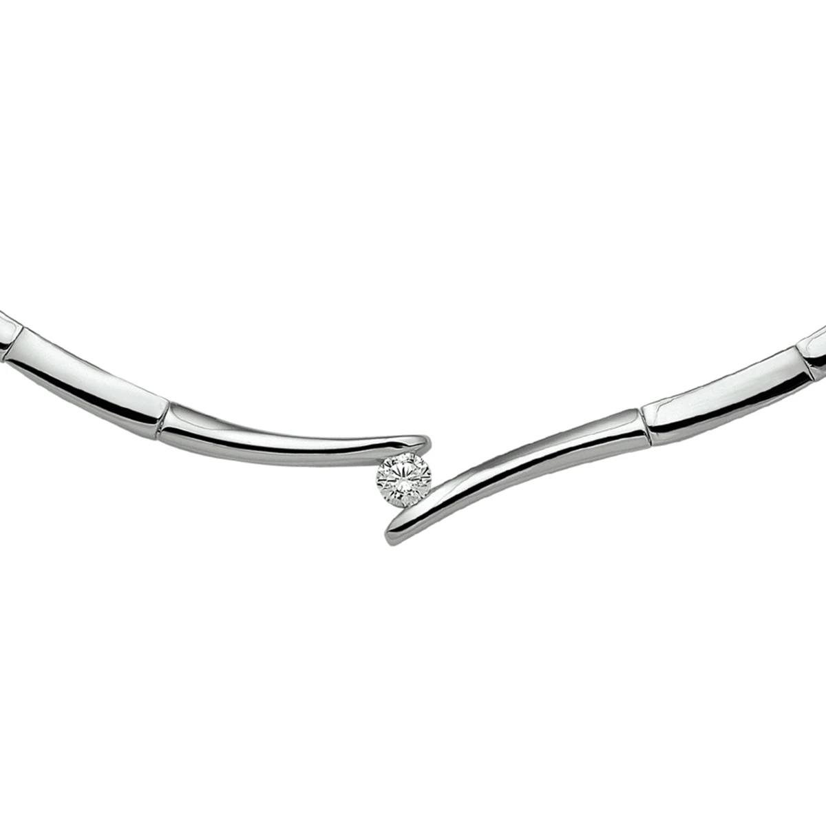collier zirkonia zilver gerhodineerd