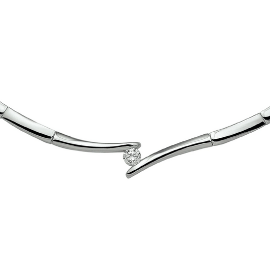 collier zirkonia zilver gerhodineerd