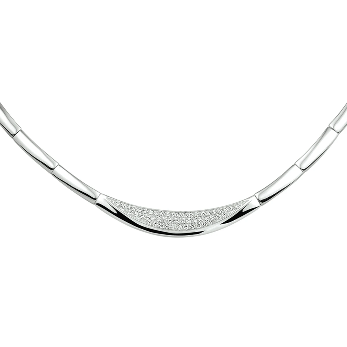collier zirkonia zilver gerhodineerd