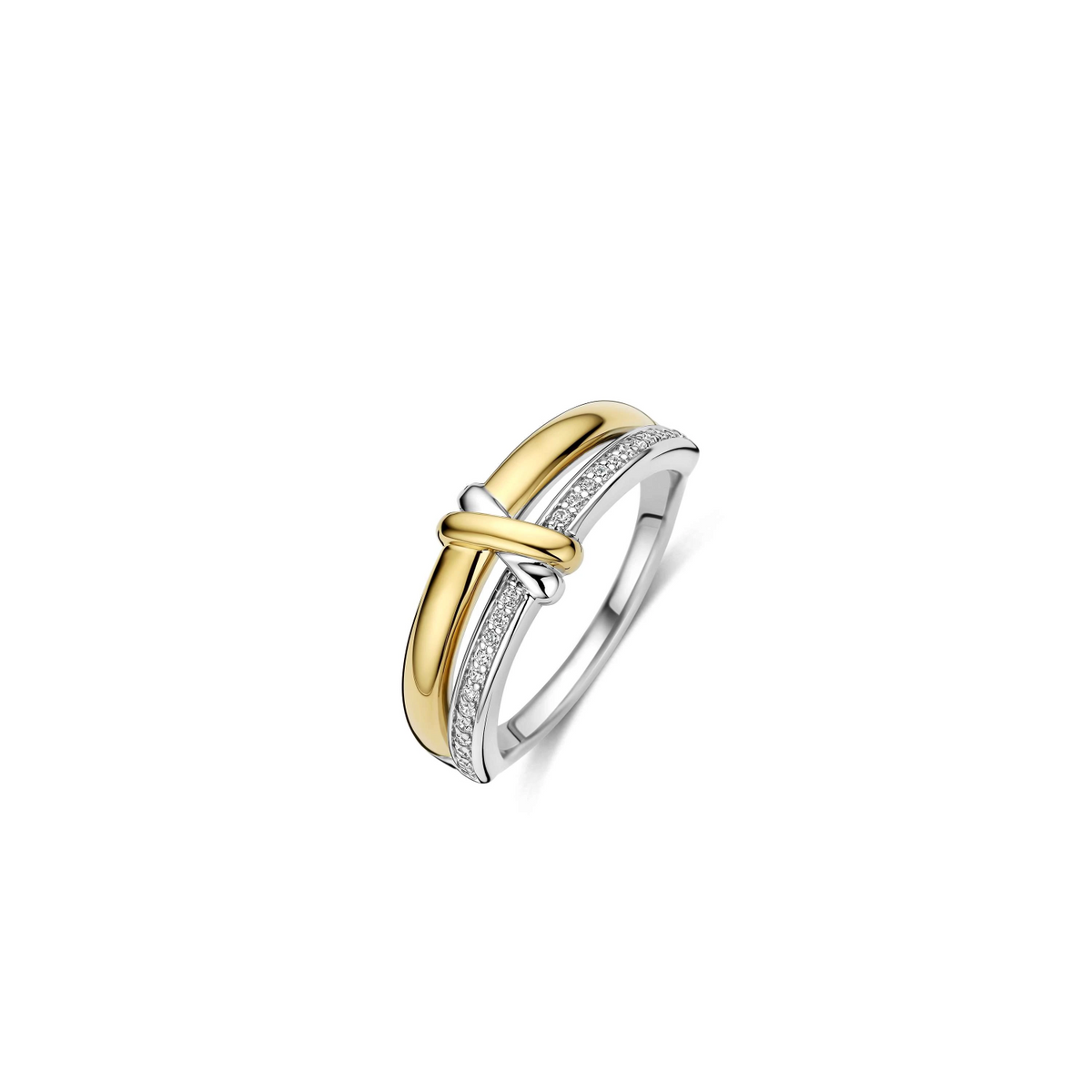 Contrast Knot Zirkonia Ring
