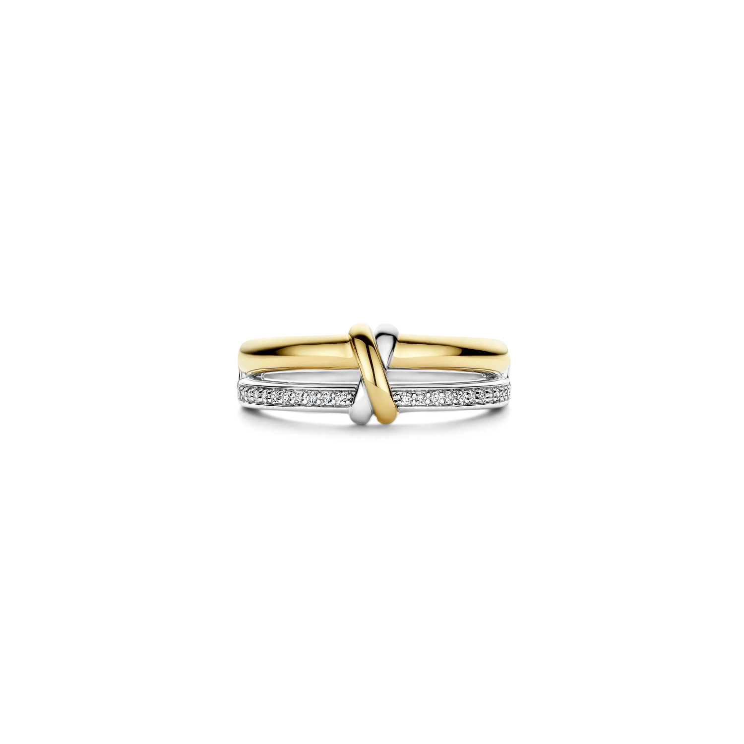 Contrast Knot Zirkonia Ring