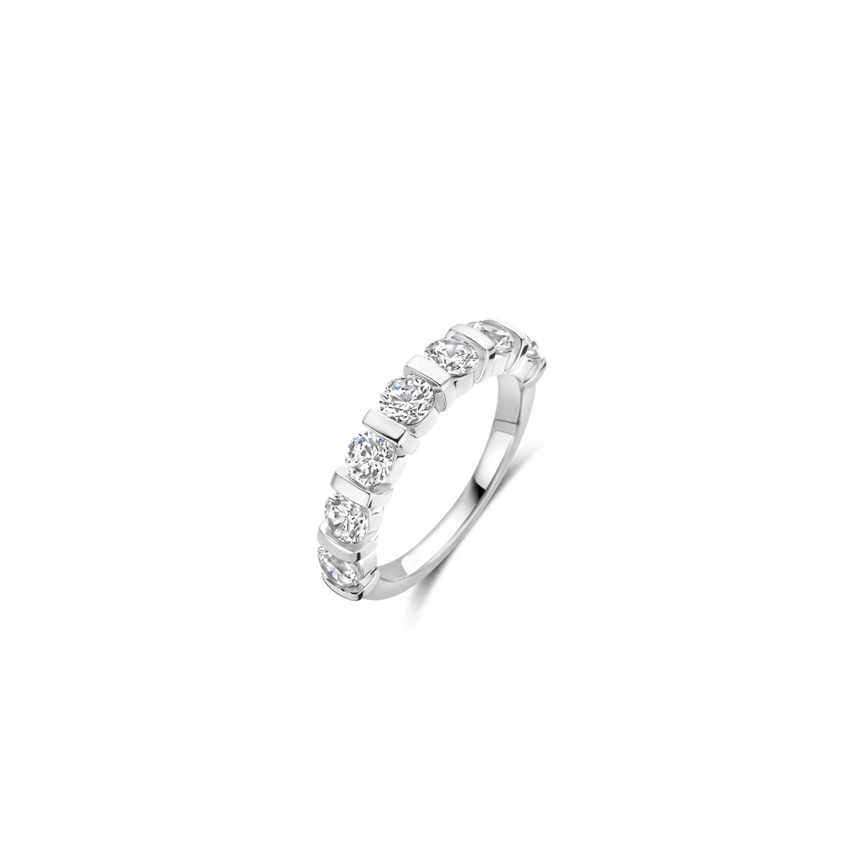 Contrast Tennis Ring Zilver
