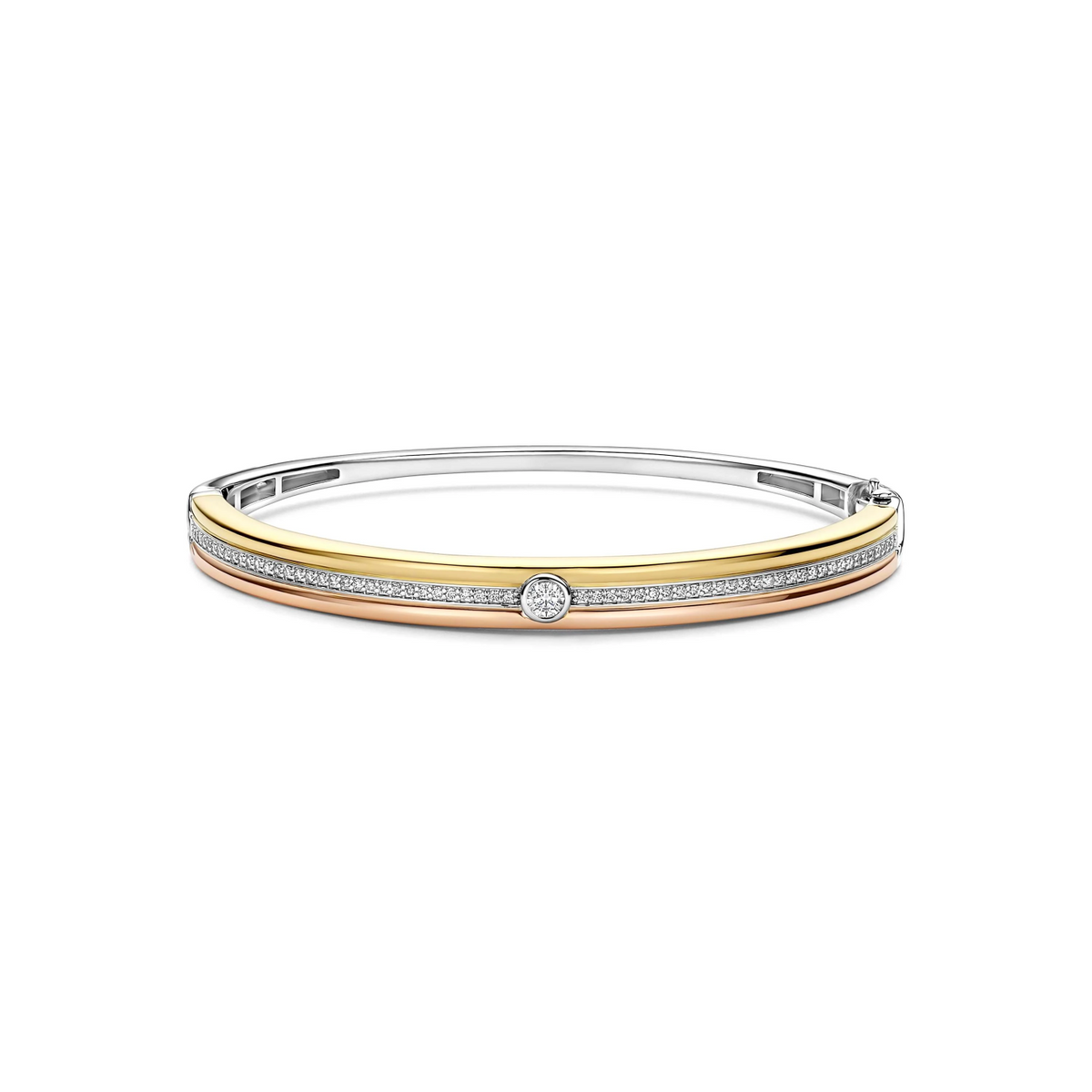 Contrast Tricolor Zirkonia Bangle