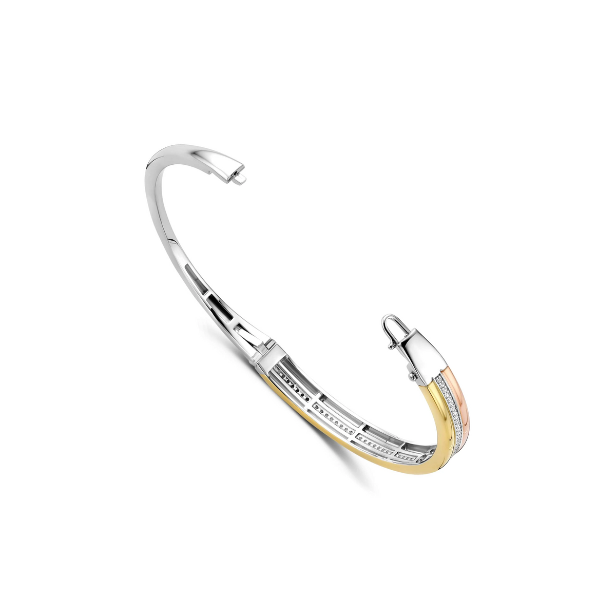 Contrast Tricolor Zirkonia Bangle