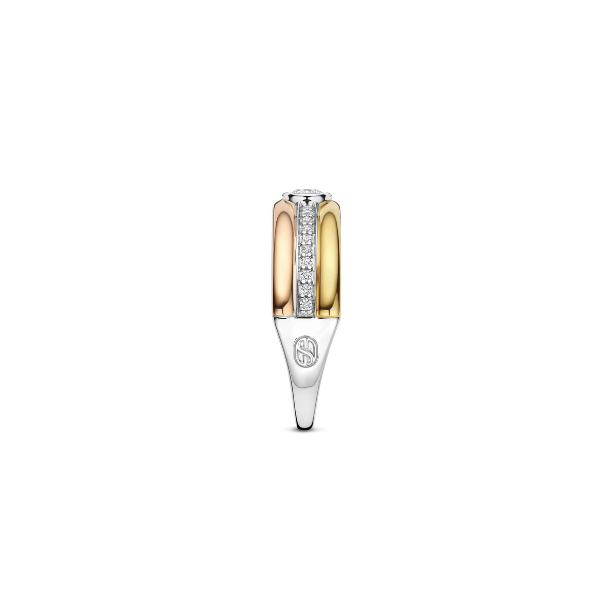Contrast Tricolor Zirkonia Ring