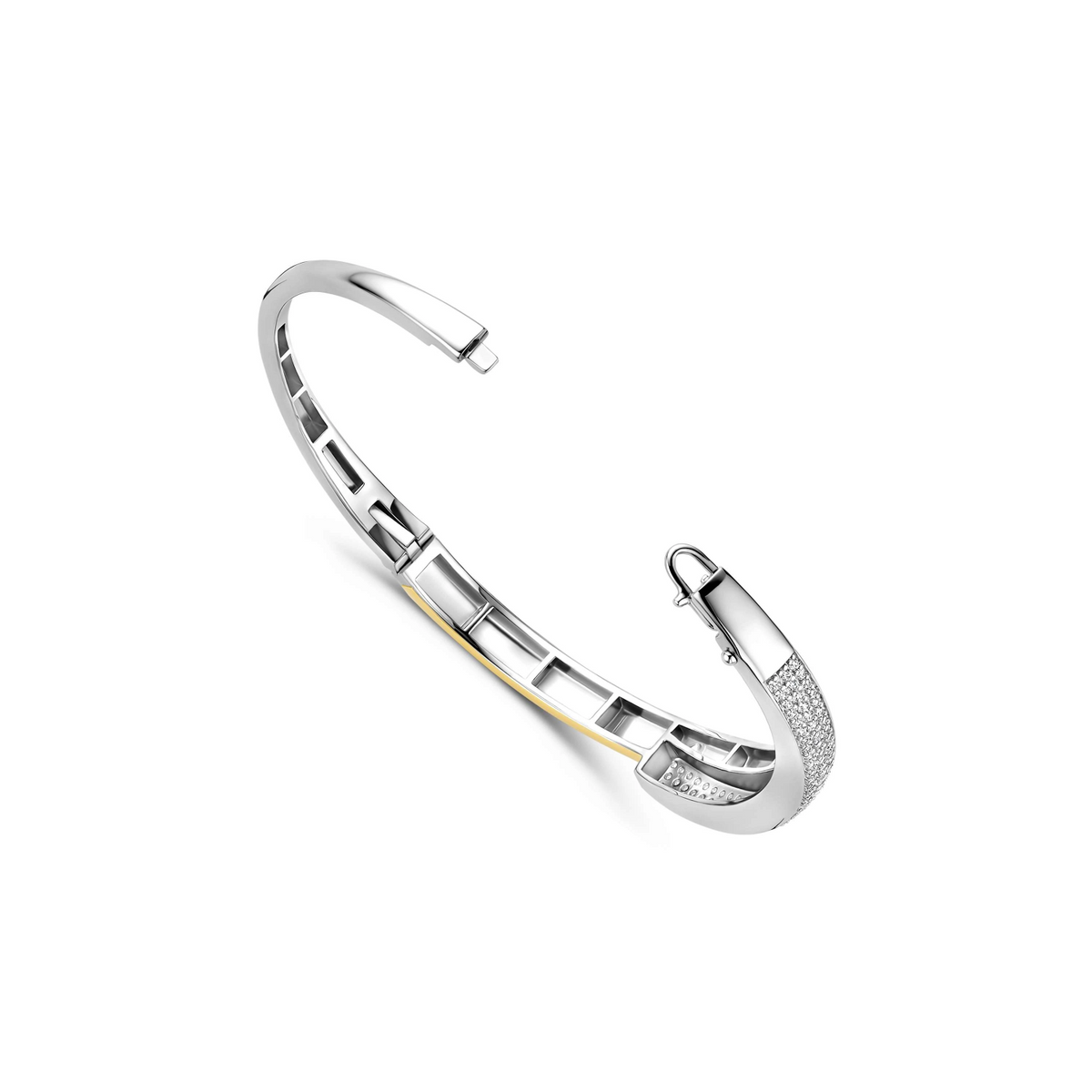 Contrast Twisted Zirkonia Bangle