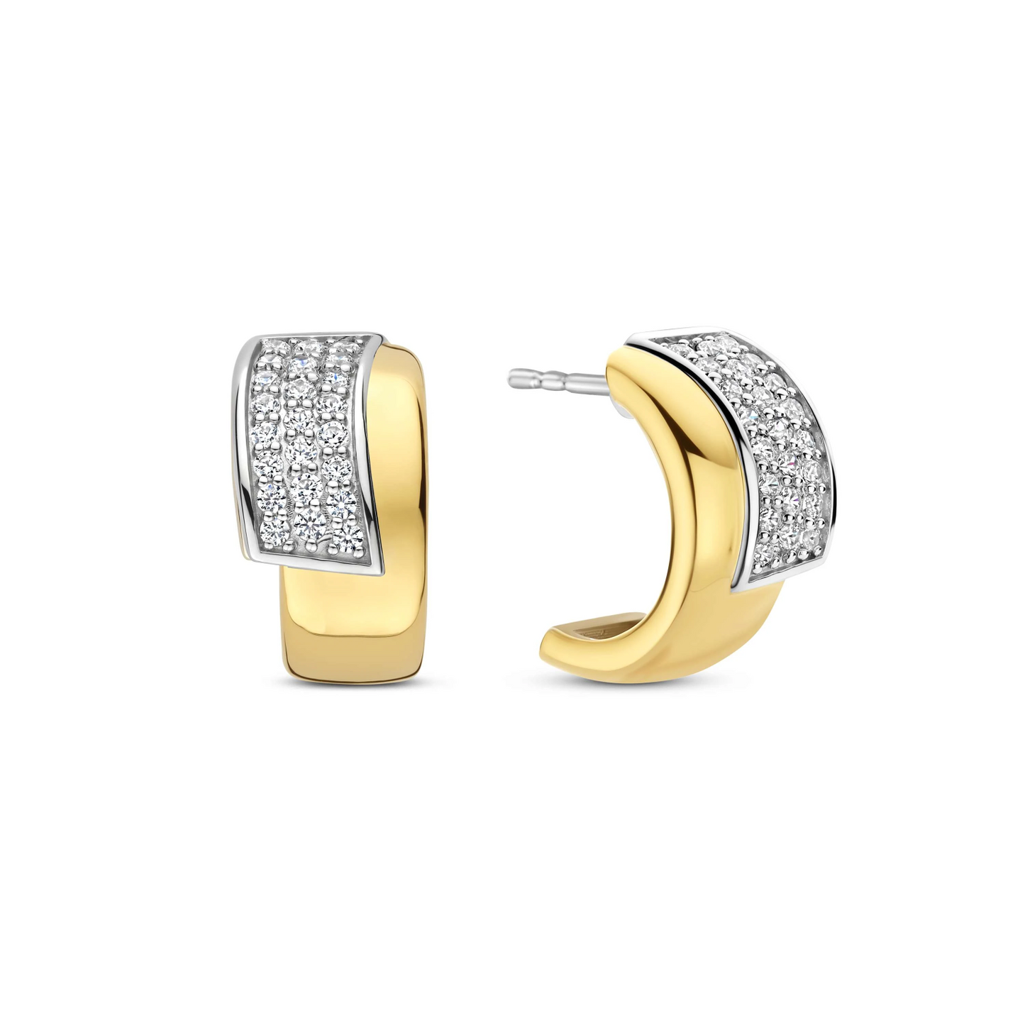 Contrast Twisted Zirkonia Oorbellen