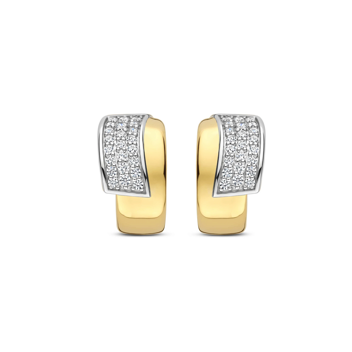 Contrast Twisted Zirkonia Oorbellen