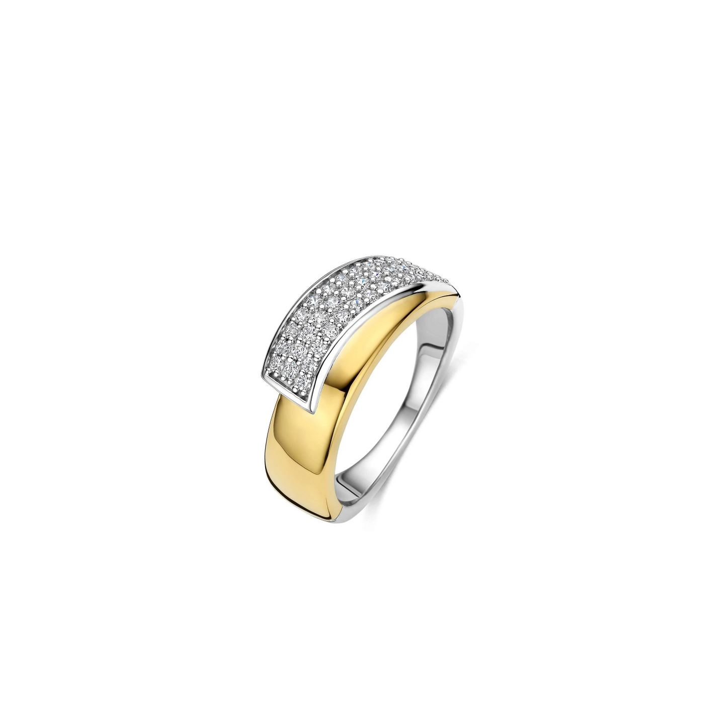 Contrast Twisted Zirkonia Ring