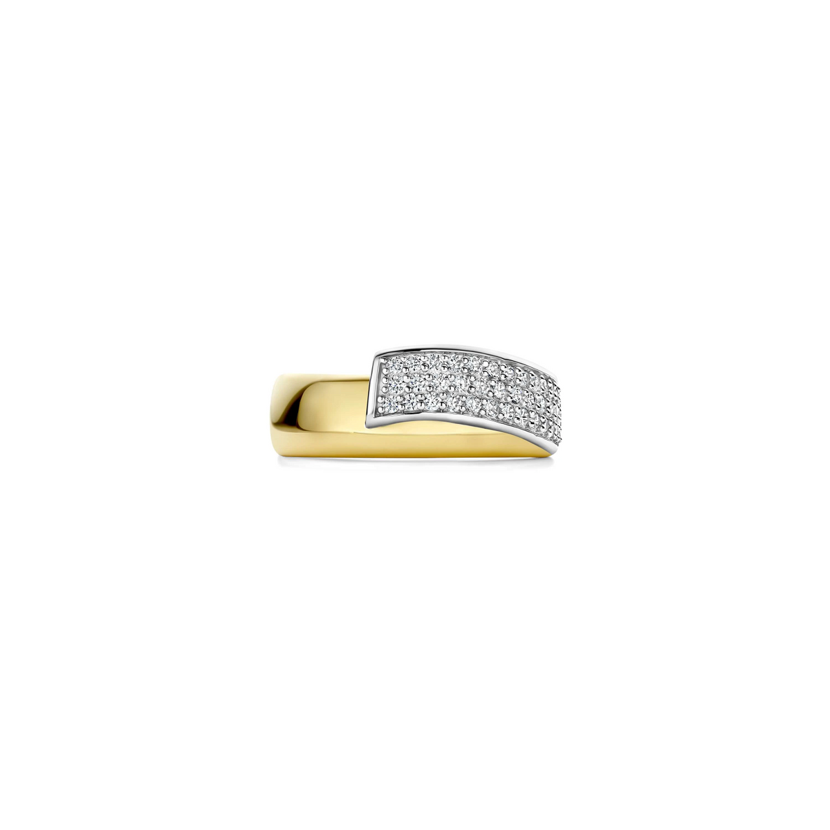 Contrast Twisted Zirkonia Ring