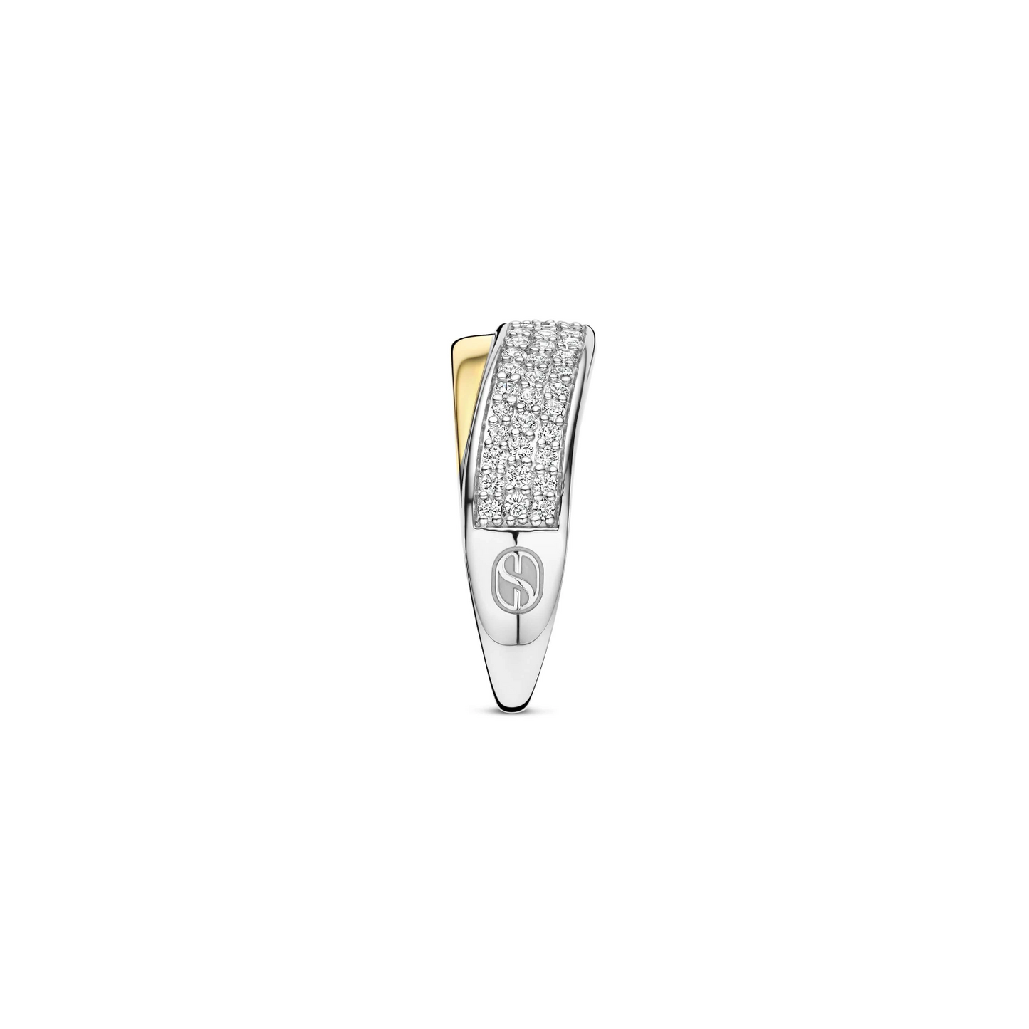 Contrast Twisted Zirkonia Ring