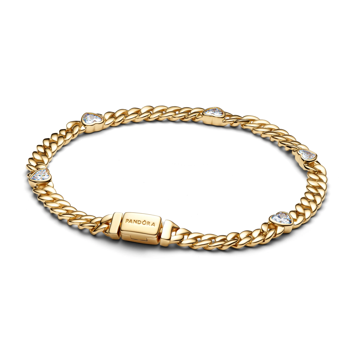 Cubaanse schakelarmband met hartjes