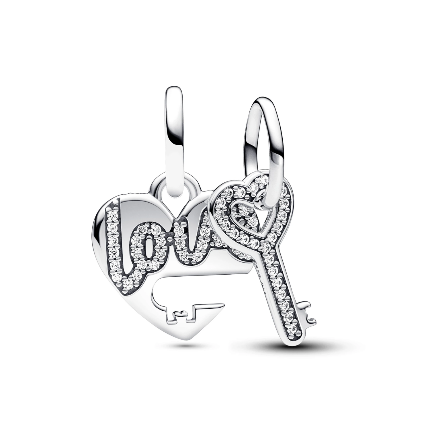 Deelbare hangende bedel hart & sleutel