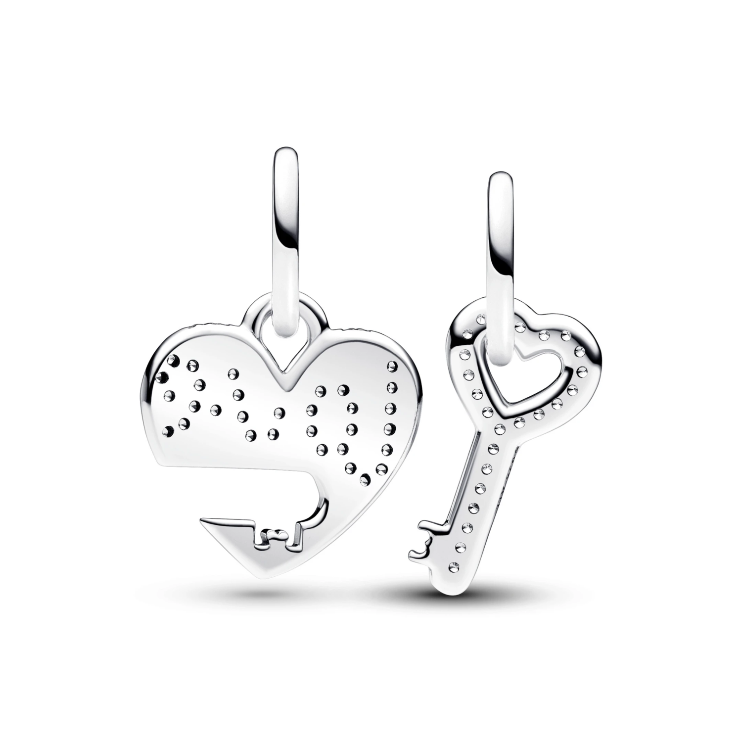 Deelbare hangende bedel hart & sleutel