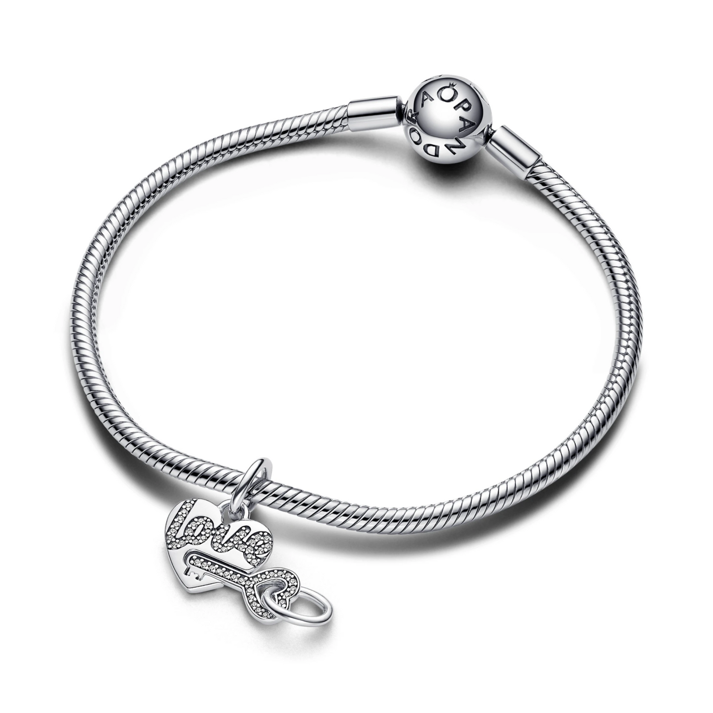 Deelbare hangende bedel hart & sleutel