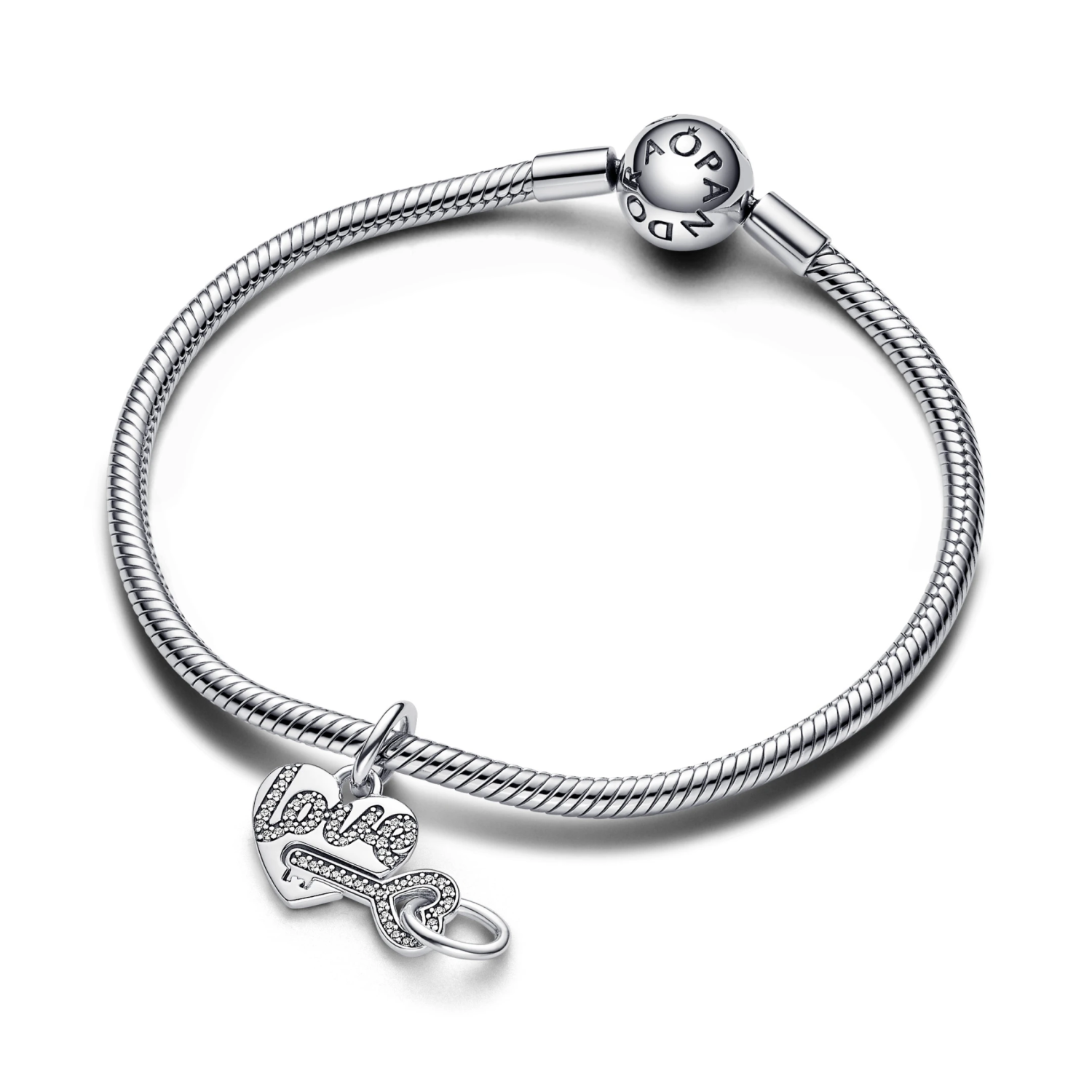 Deelbare hangende bedel hart & sleutel