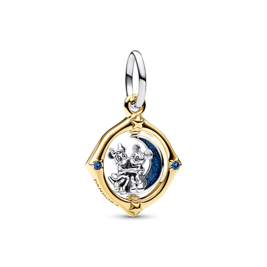 Disney Mickey Mouse & Minnie Mouse Tweekleurige Draaiende Maan Hangende Bedel