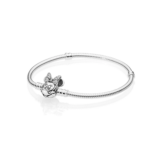 Disney Pandora Moments Pavé Minnie Mouse Snake Chain Cliparmband