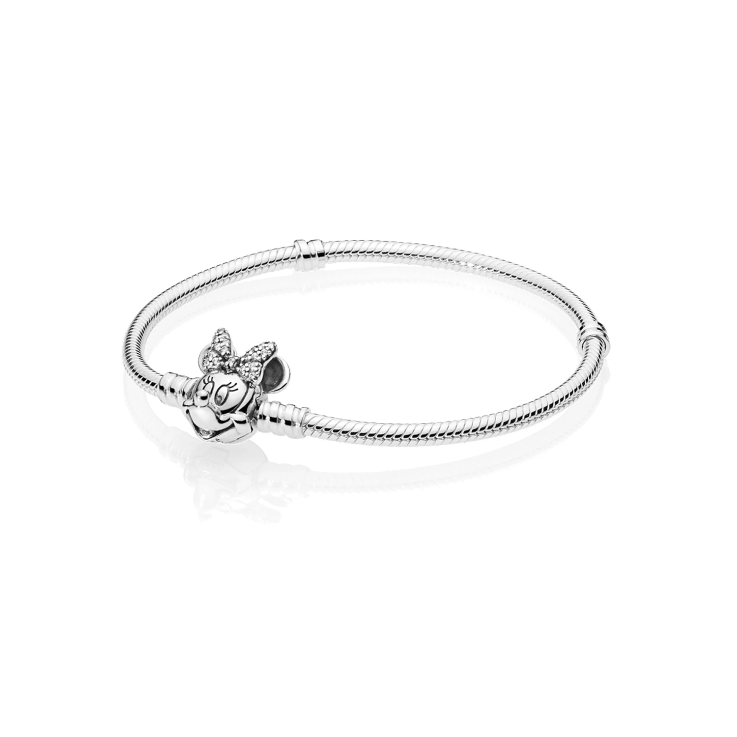 Disney Pandora Moments Pavé Minnie Mouse Snake Chain Cliparmband