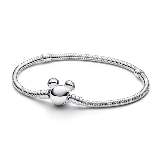 Disney slangenschakelarmband met Mickey Mouse-sluiting van Pandora Moments