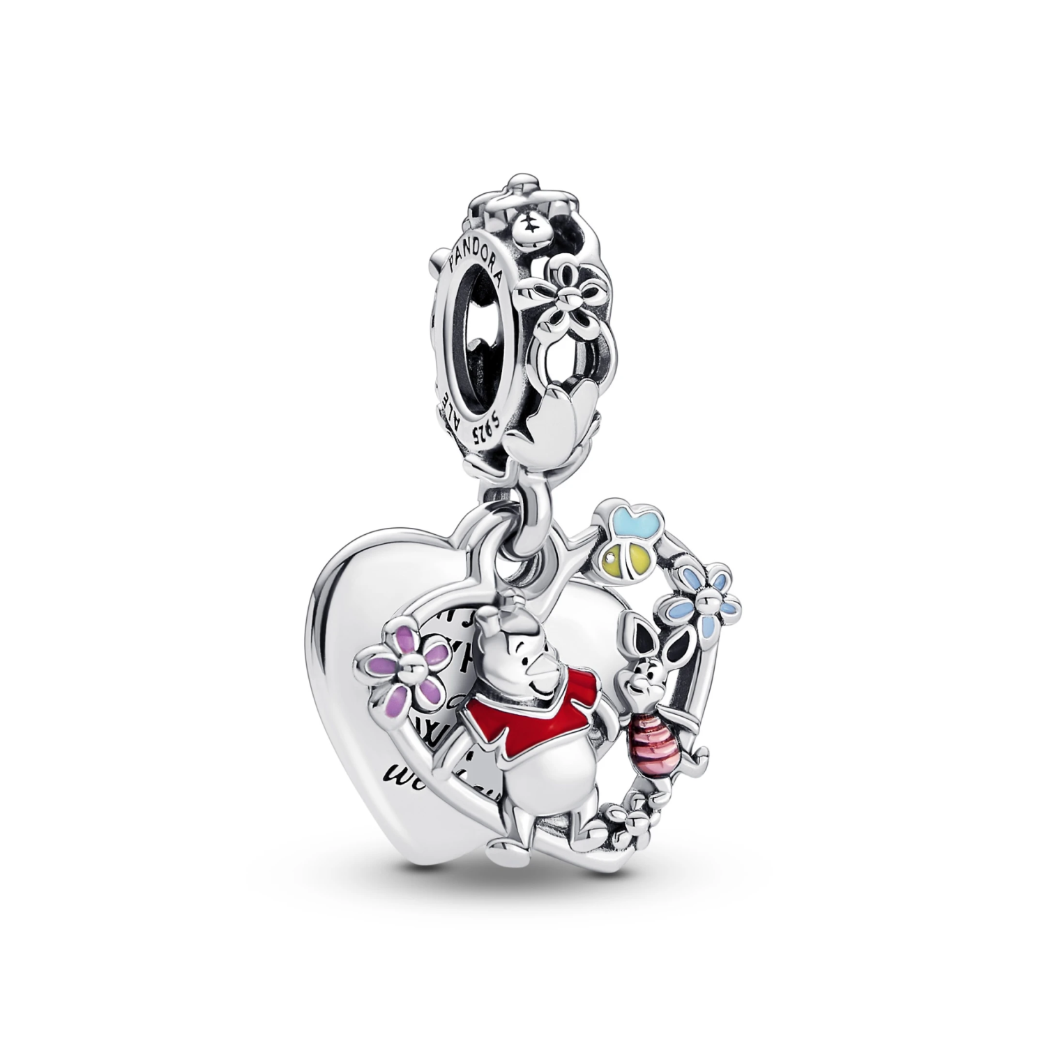 Disney Winnie the Pooh & Piglet Dubbele Hangende Bedel