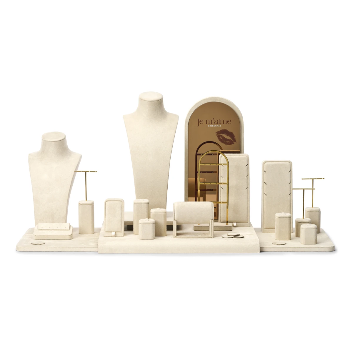 displaymateriaal je m'aime beige/goud pos materialen