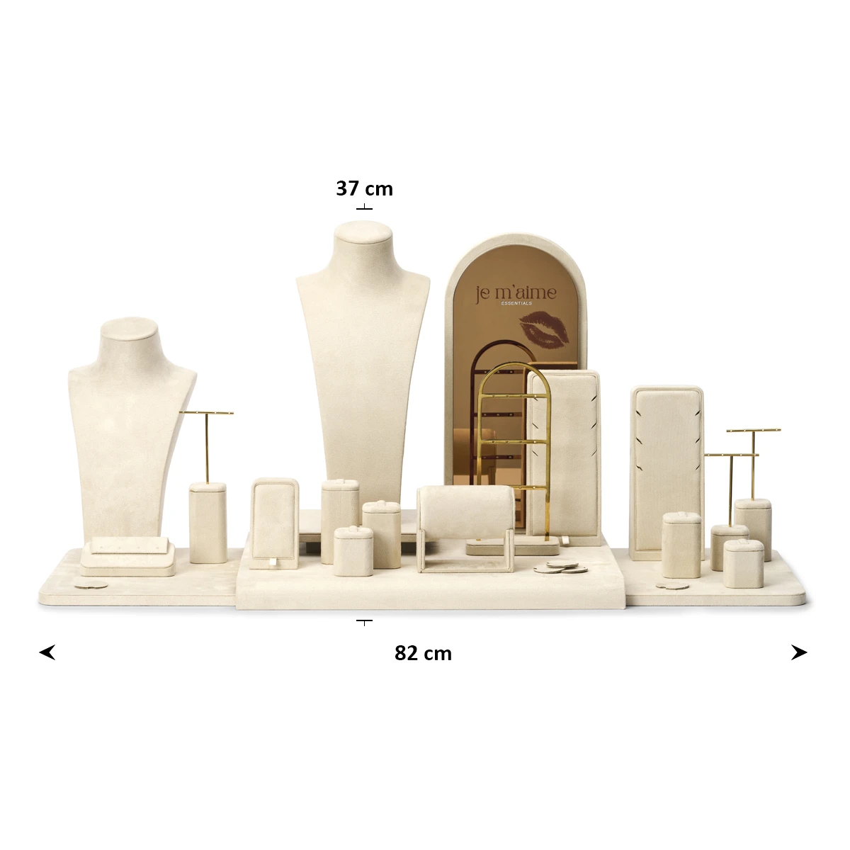 displaymateriaal je m'aime beige/goud pos materialen