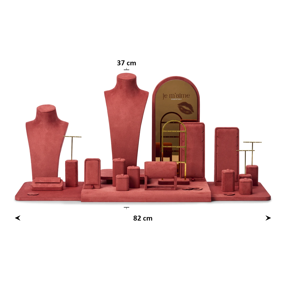 displaymateriaal je m'aime perzik/goud pos materialen