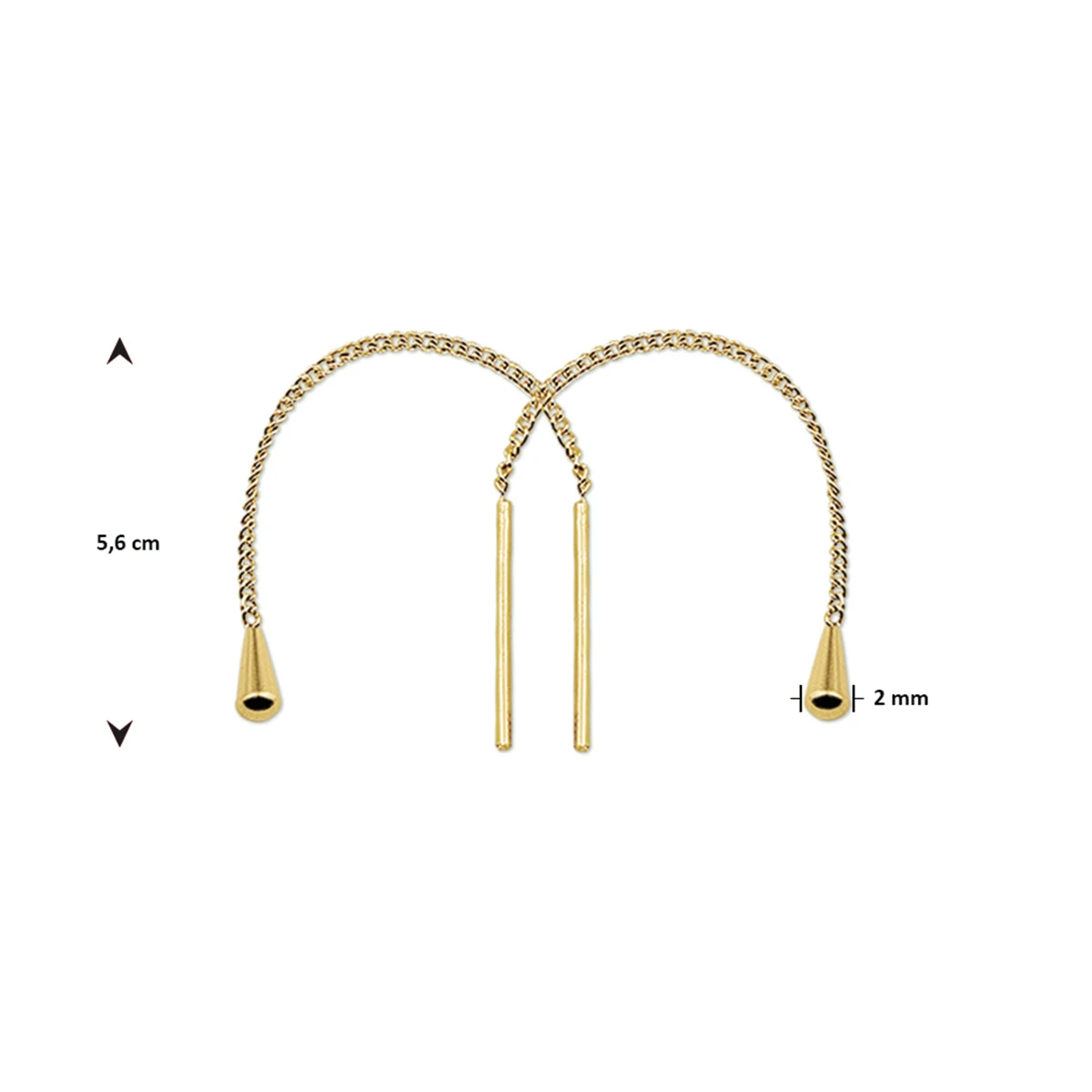 doortrekoorbellen 14K geelgoud