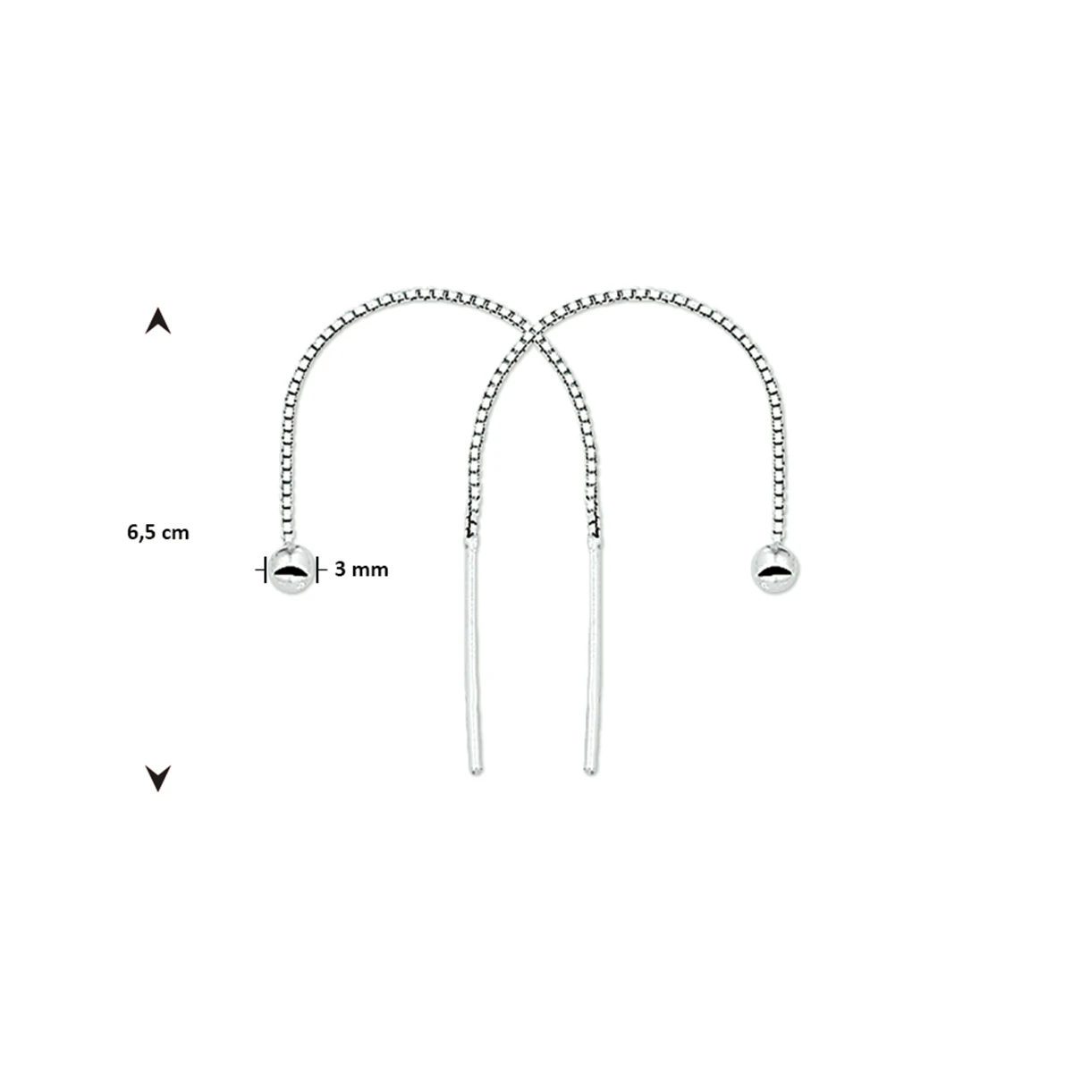 doortrekoorbellen bolletje 65 mm zilver wit