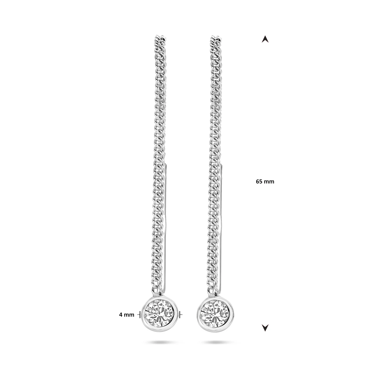 doortrekoorbellen zirkonia 65 mm zilver gerhodineerd