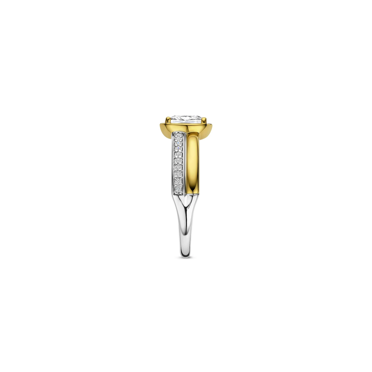 Double Band Zirkonia Ring Goudkleurig