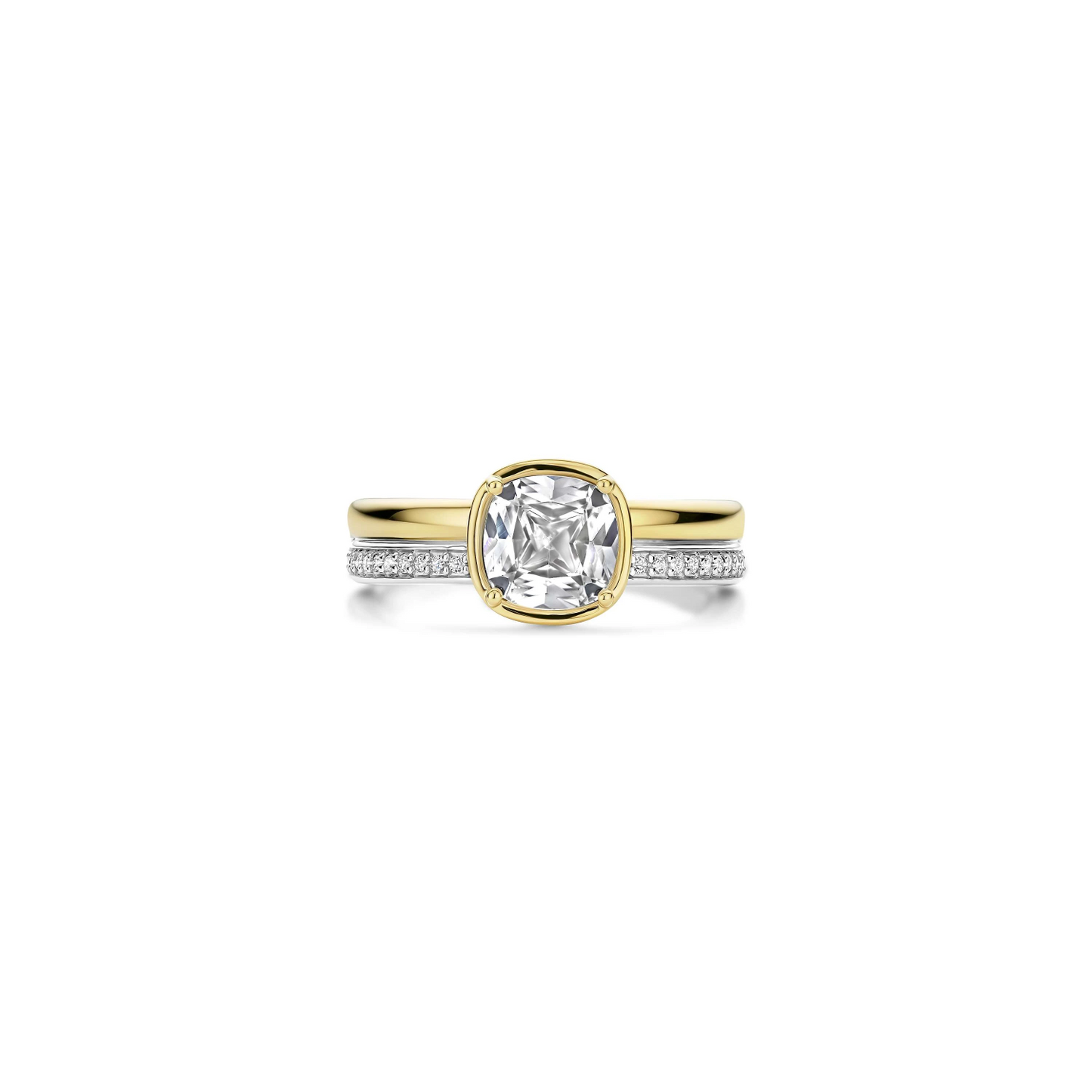 Double Band Zirkonia Ring Goudkleurig