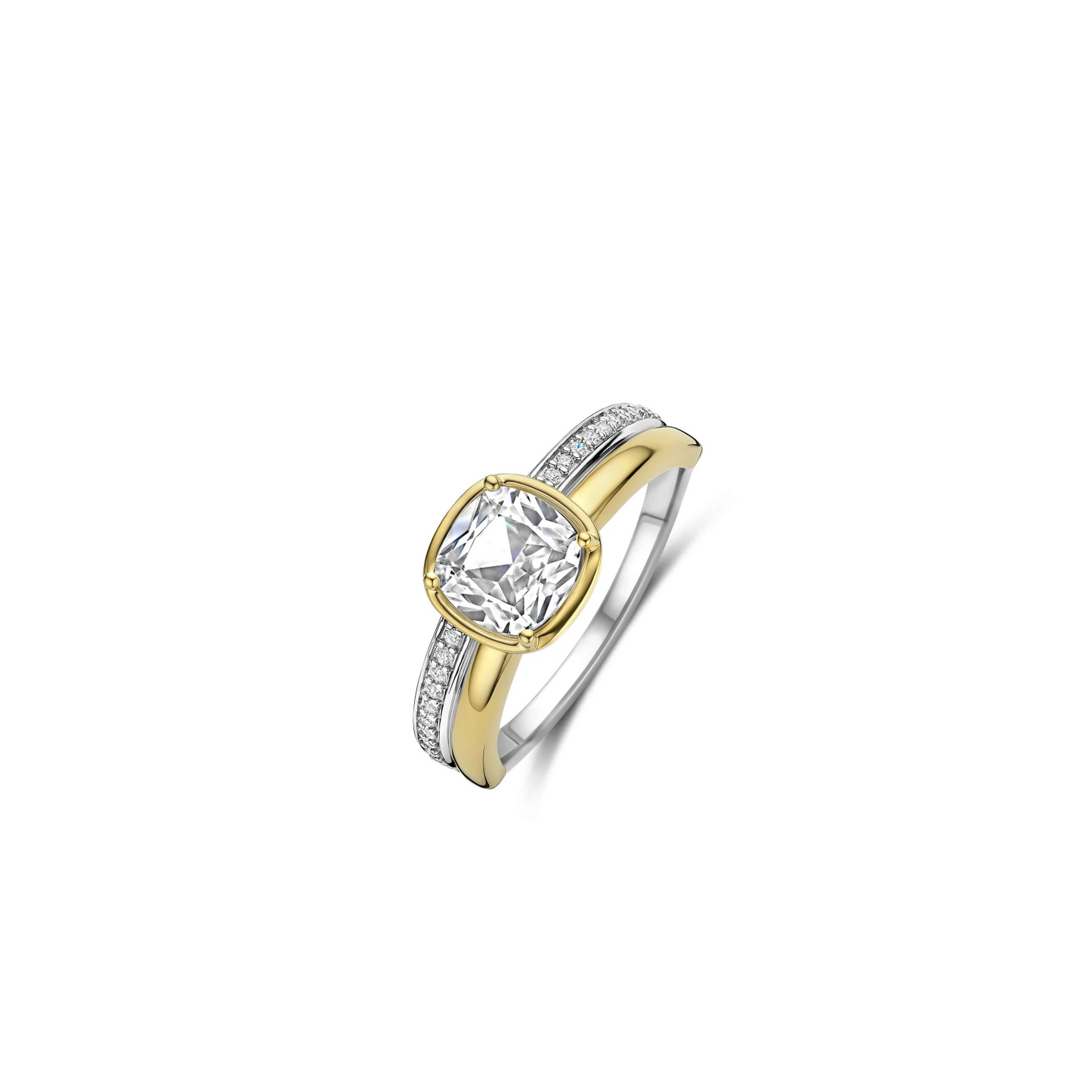 Double Band Zirkonia Ring Goudkleurig
