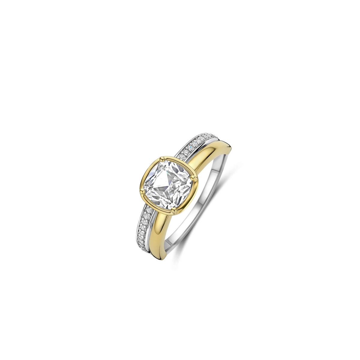 Double Band Zirkonia Ring Goudkleurig