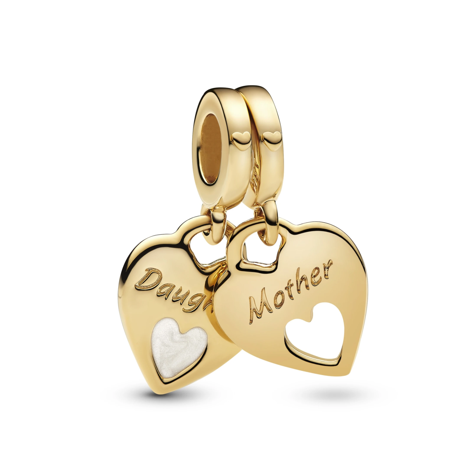 Double Heart Split Dangle Charm