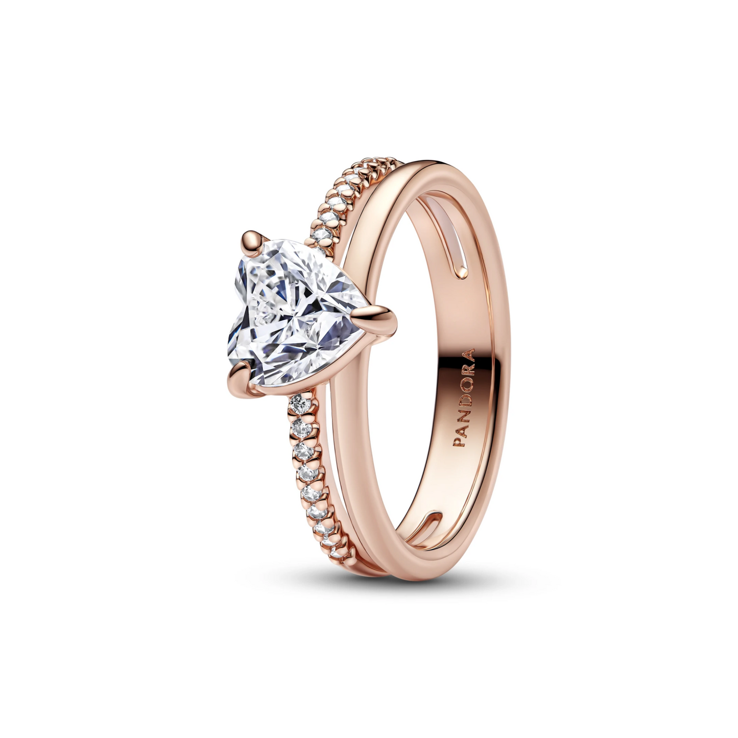 Dubbele Band Ring Met Hart
