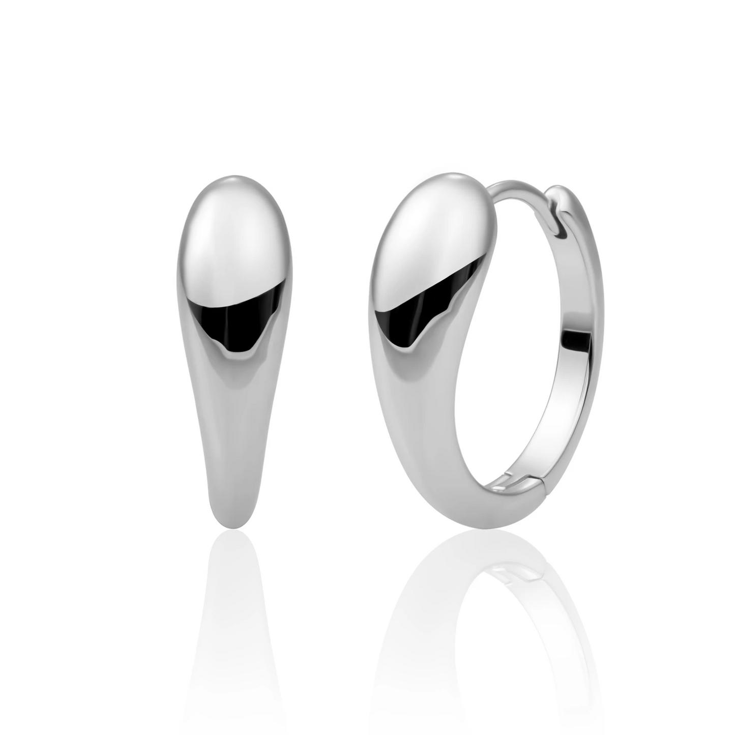 Earrings | Bold Fuse Huggies Silver