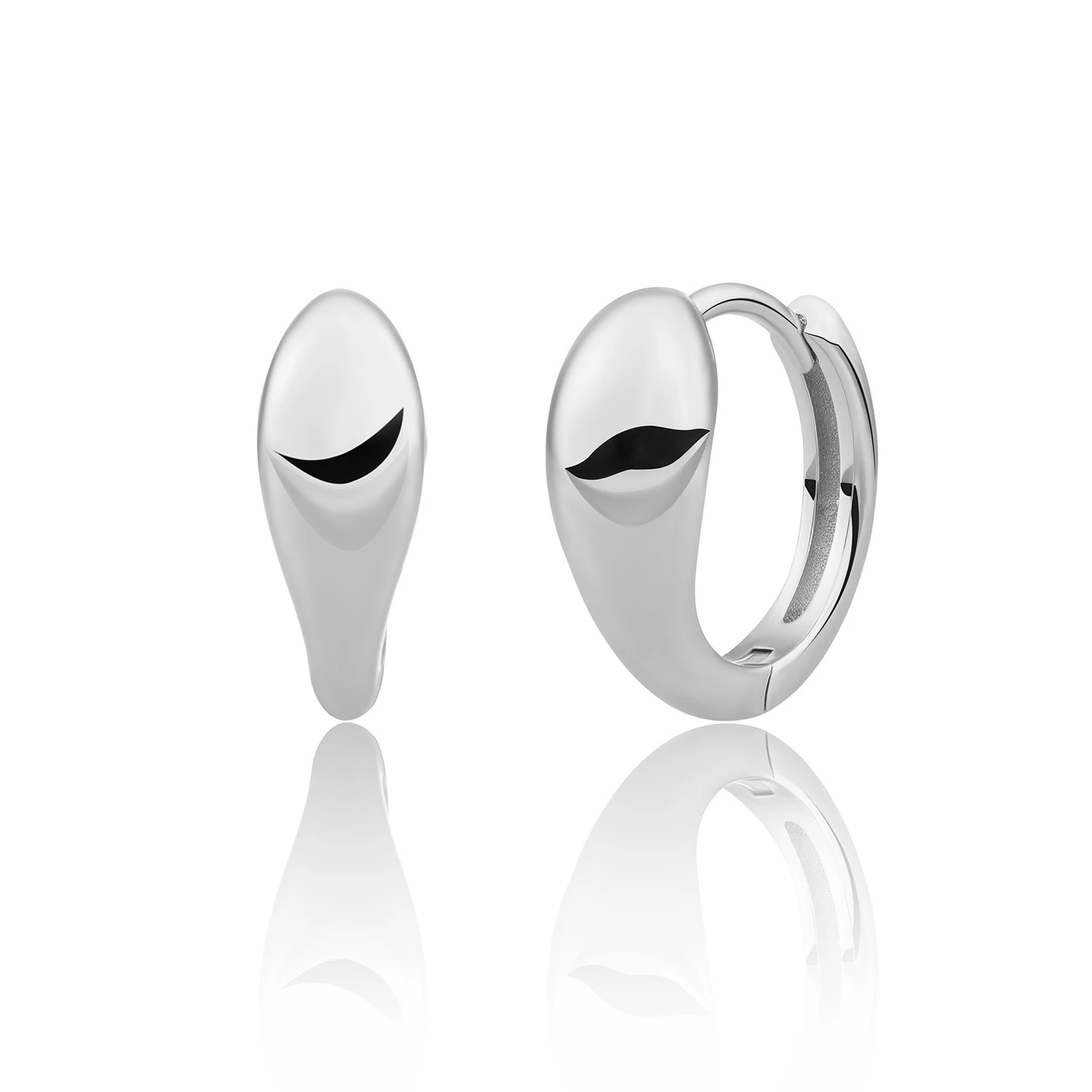 Earrings | Bold Fuse Small Huggies - Silver