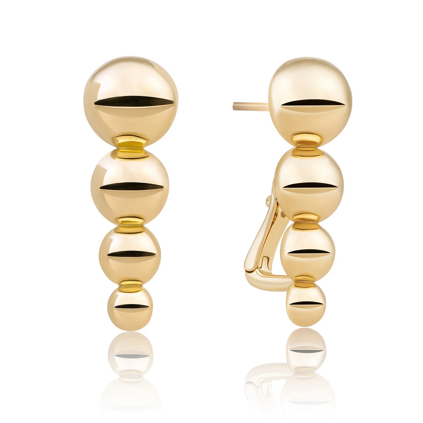 Earrings | Bubble Push Back Earrings - Gold